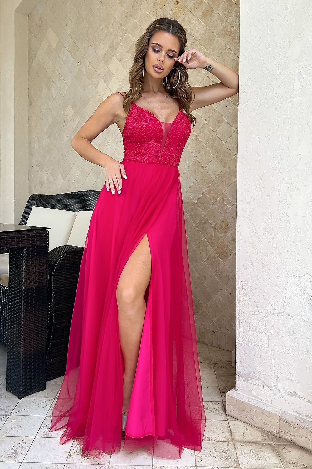  Robe longue model 188224 Bicotone 