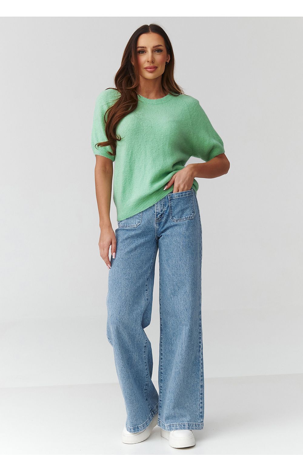  Pull à manches courtes model 224078 Makadamia 