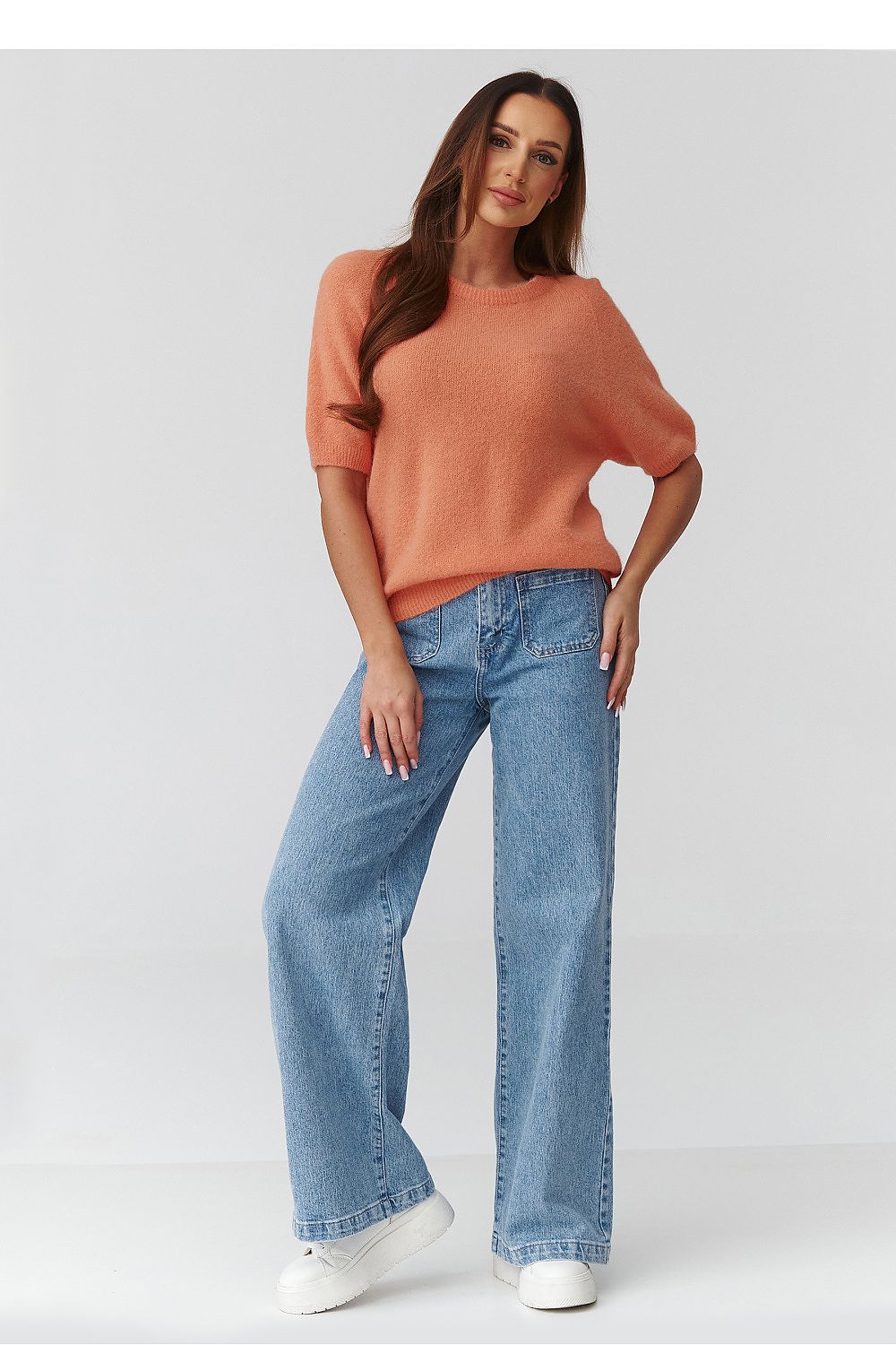  Pull à manches courtes model 224080 Makadamia 