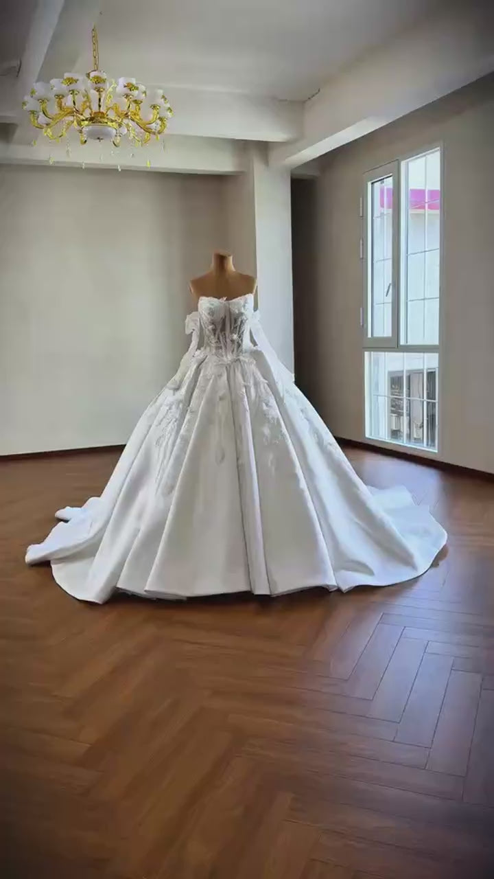Robe de mariée satin